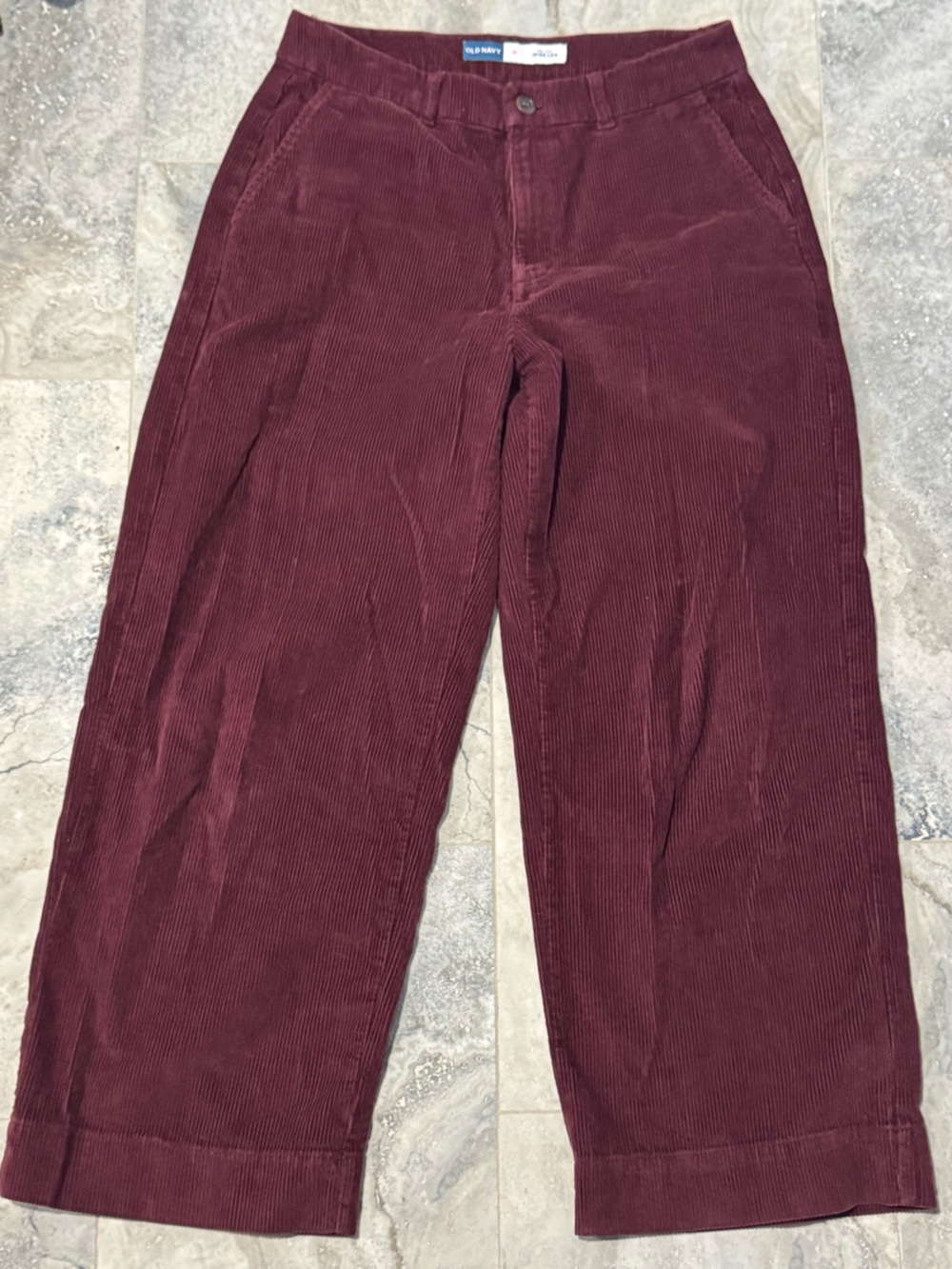 Old Navy Wide-Leg Corduroy Pants in Burgundy - Picture 1 of 7